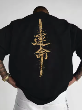 T-Shirt Samouraï Kanji Doré